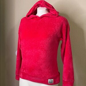 Lucky Brand Hot Pink Fleece furry Pullover hoody top girls L💕💕